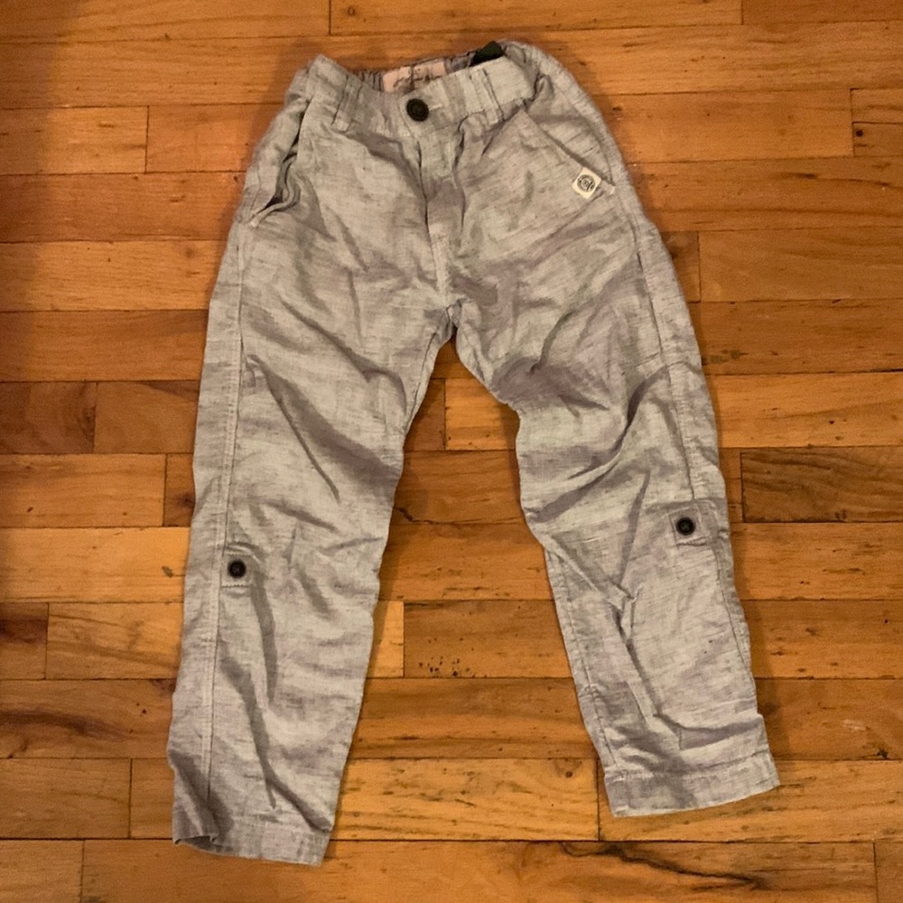 H&M L.O.G.G. Linen Roll up kids pants 5-6T